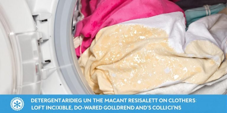 Detergent residue visible on freshly laundered clothes, highlighting the need for thorough rinsing during the wash cycle.